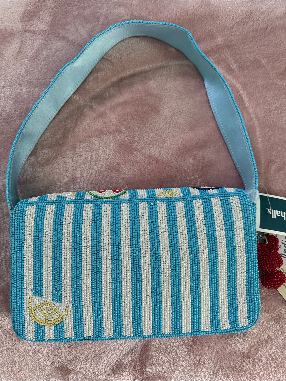 Beaded Seafood Motif Shoulder Bag - Picture 6 of 8